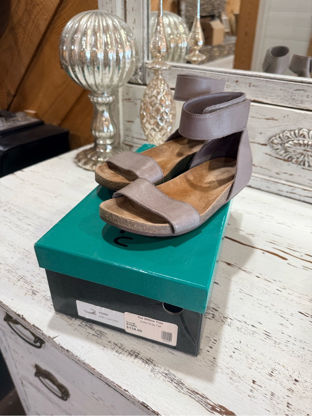 Chocolat Blu grey Ankle-Strap Wedge Sandal